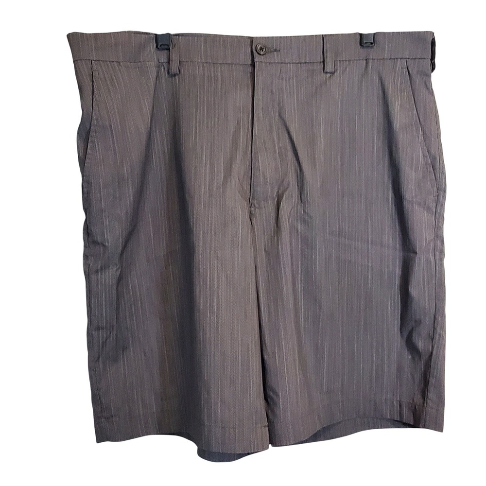 PGA Tour Mens Grey Herringbone Golf Shorts Size 36 Flat Front Performanc Stretch
